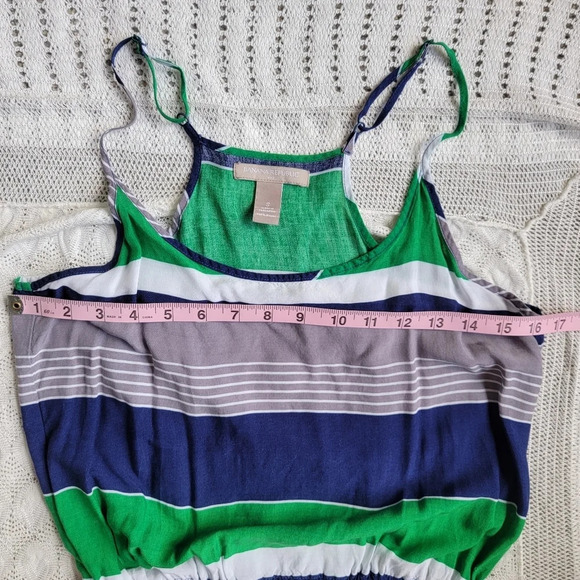 Banana Republic Navy Green White Striped Sundress Size S - Picture 6 of 7